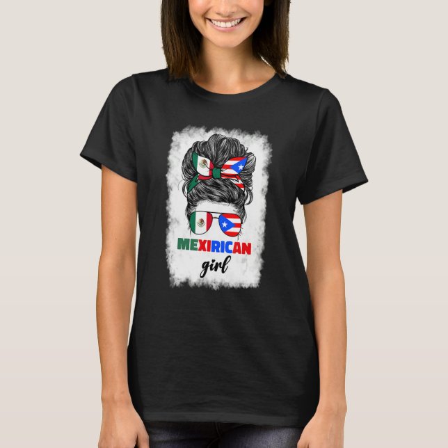 Camiseta Mexirican Girl Mix Half Mexican And Puerto Rican R (Frente)