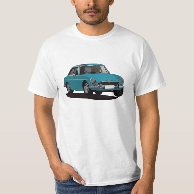 Camiseta MG MGB GT - azul - cores turquesas - selecione uma (Frente)