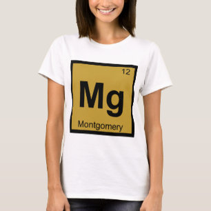 Camiseta Mg - Tabela Periódica de Química da Cidade de Mont