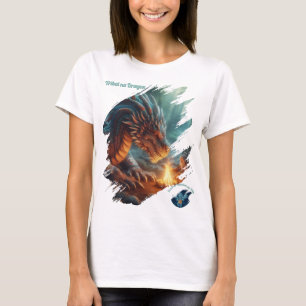 Camiseta Mga Dragon Arte Fantástica de Dragão de Fogo Tri