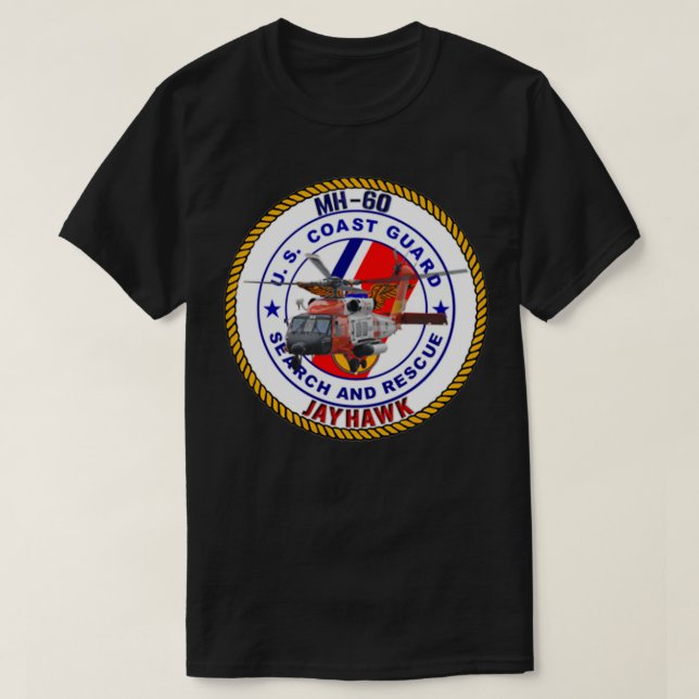 Camiseta MH60 Jayhawk USCG SAR (Frente do Design)