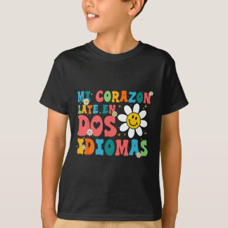 Camiseta Mi Corazon Atrasado En Dos Idiomas De Volta À Esco