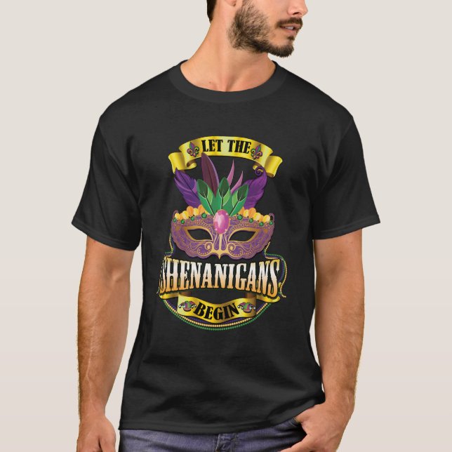 Camiseta Mi Gras Para Que Os Shenanigans Comecem A Esquadra (Frente)