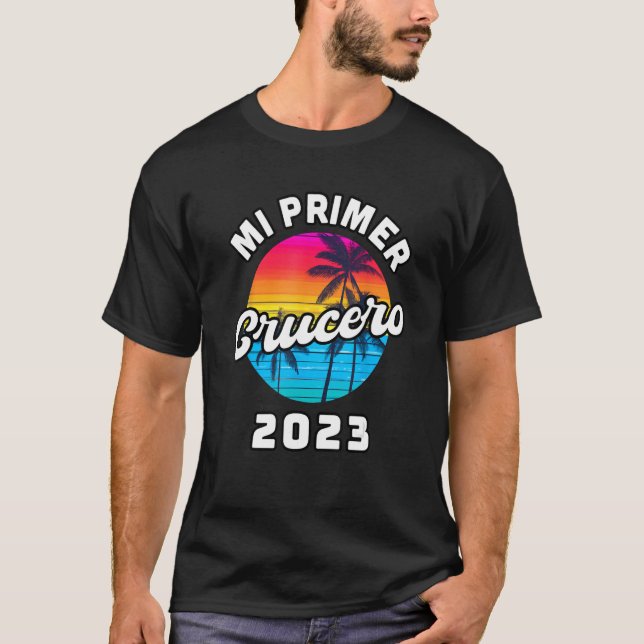 Camiseta Mi primer Crucero 2023 vacaciones Verano Espanol S (Frente)