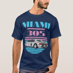 Camiseta Miami 305 Vintage Florida City Beach 80s Gift