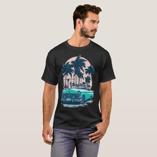 Camiseta MIAMI beach Cars 4 (Frente Completa)