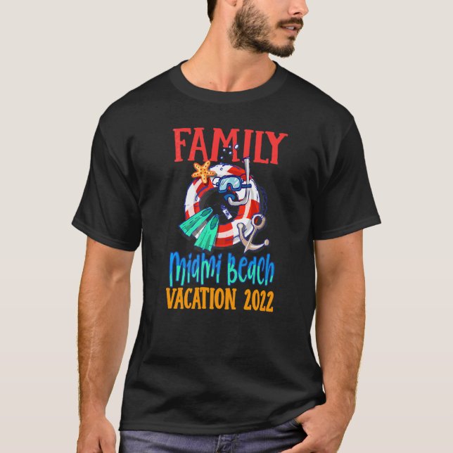 Camiseta Miami Beach Florida 2022 Matching Family Group Vac (Frente)