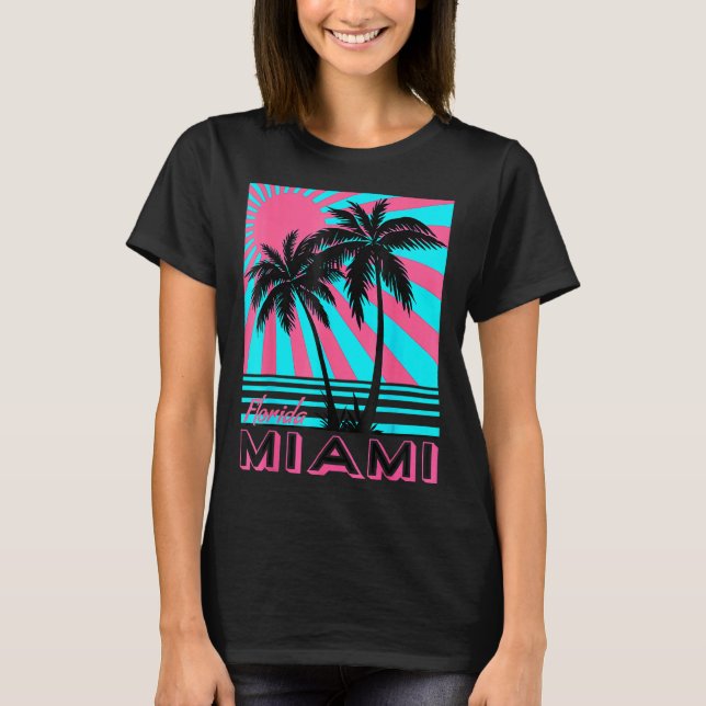 Camiseta Miami Beach Florida Palm Trees (Frente)