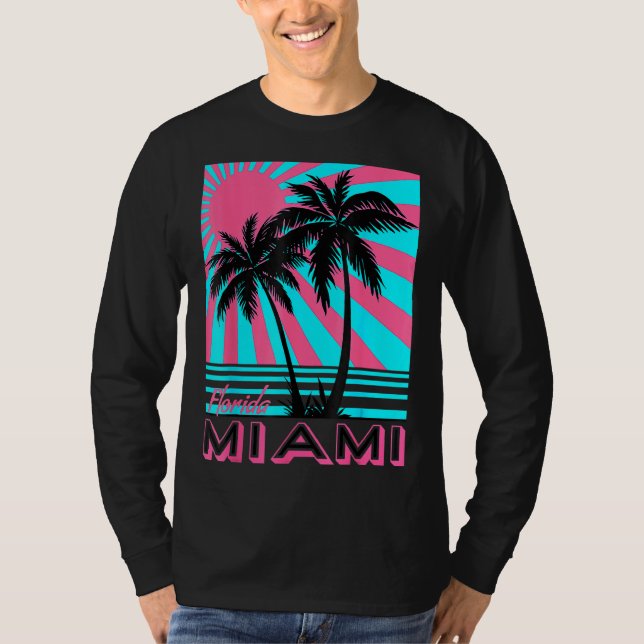 Camiseta Miami Beach Florida Palm Trees (Frente)