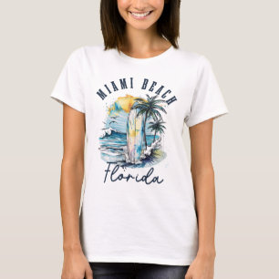 Camiseta Miami Beach Flórida Surf Vintage Surf Praia Surfis