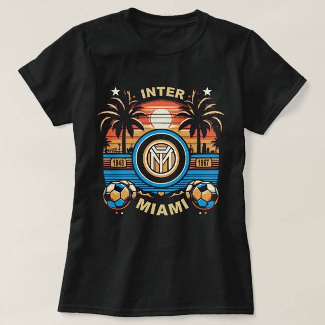 Camiseta Miami Beach Futebol Vibes: Celebre o Inter Miami F (Frente do Design)