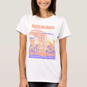 Camiseta Miami Beach, Miami Viagem Art, Preppy Room, Pastel