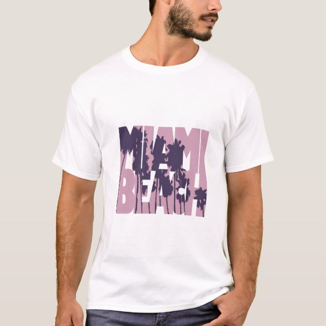 Camiseta miami beach pink violet fun (Frente)