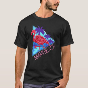 Camiseta Miami Beach Retro 80s Beach Vintage Vacation Flami