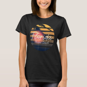 Camiseta Miami Beach Retro Florida Palm Trees Summer Souven