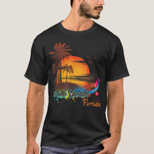 Camiseta Miami Beach Summer Palm Trees Sunset