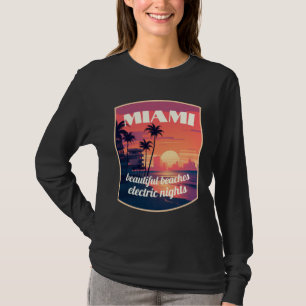 Camiseta Miami: belas praias, noites elétricas