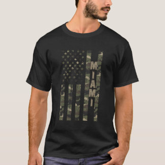 Camiseta Miami Estados Unidos Afastou Camo W.U. Bandeira