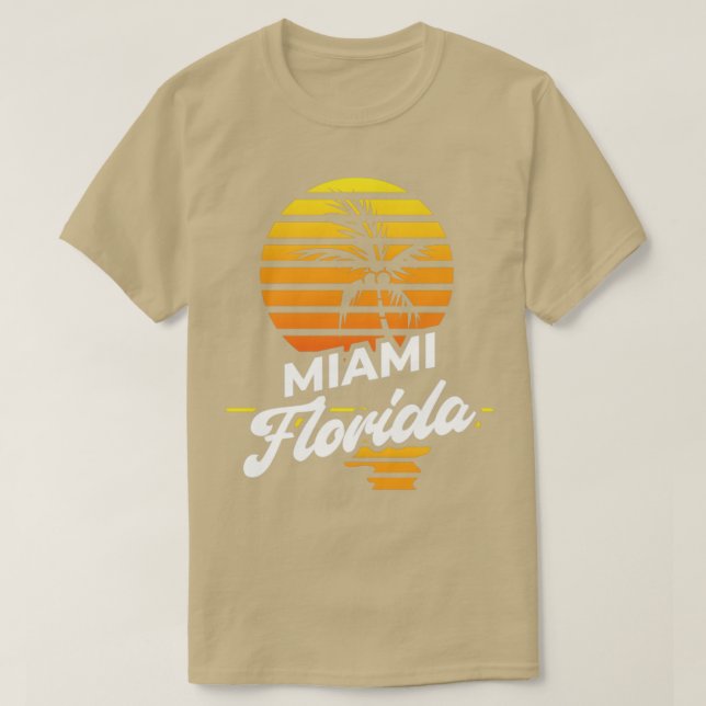 Camiseta Miami Exotic Palm Trees Retro Summer FL Florida (Frente do Design)
