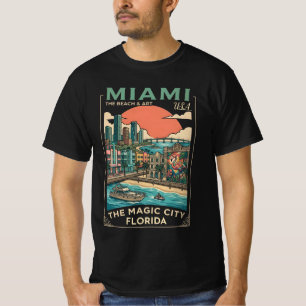 Camiseta Miami, Flórida, a cidade encantadora - uma praia