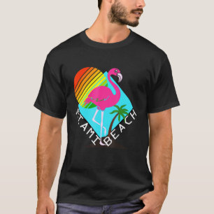 Camiseta Miami Florida Beach Flamingo Surfing Sun E Sand