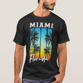 Camiseta Miami Florida Beach Vintage Palm Trees Surf Vacati