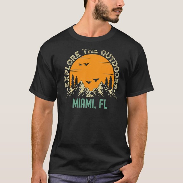 Camiseta Miami Florida Explora O Exterior (Frente)