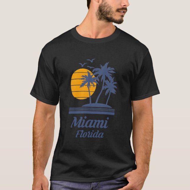 Camiseta Miami Flórida Fl City State Beach Tourvenir (Frente)