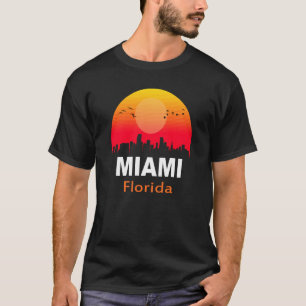 Camiseta Miami Flórida Pôr do Sol Vintage Retro Cidade Esta