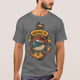 Camiseta Miami Flórida praia Barco velejando iach