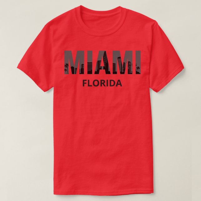 Camiseta Miami Florida Skyline Pride I (Frente do Design)