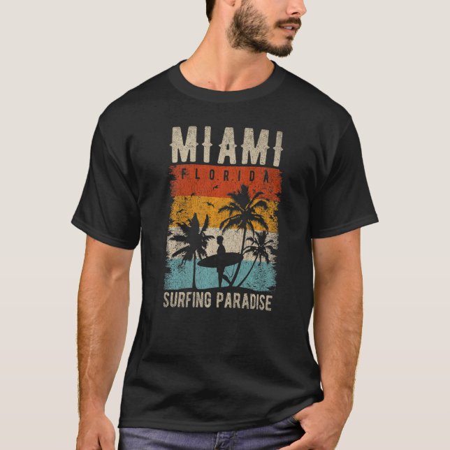 Camiseta Miami Florida Surfing Paradise Miami (Frente)