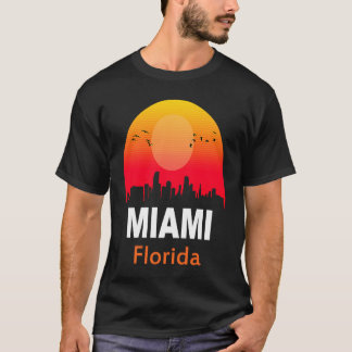 Camiseta Miami Florida Vintage Sunset Retro City State USA