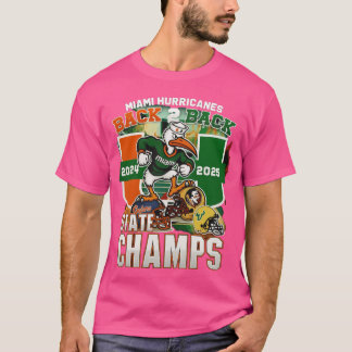 Camiseta Miami Hurricanes Preto Costas 2 Vezes Campeões Est