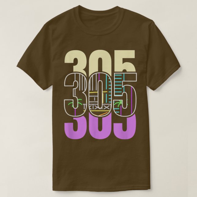 Camiseta Miami Nightlife Na Design 305 (Frente do Design)