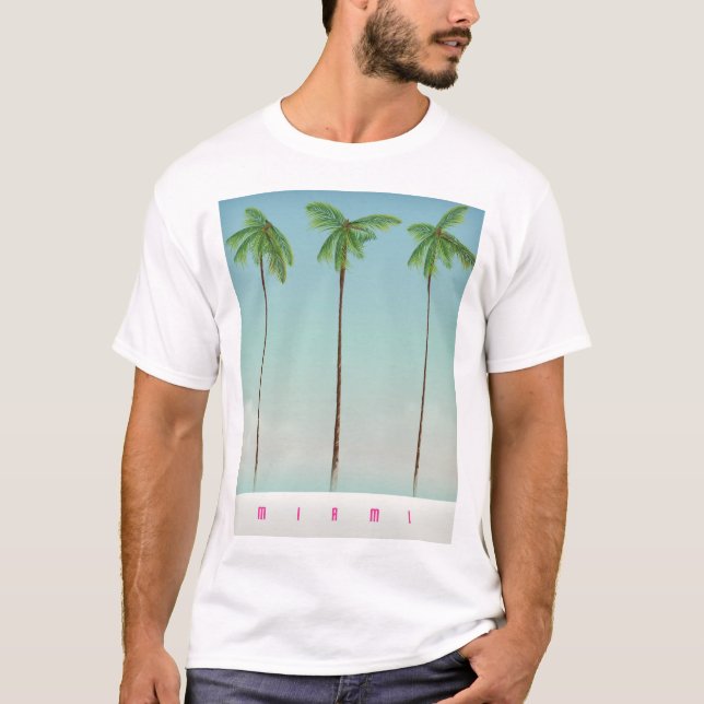 Camiseta Miami, poster de viagens da Flórida. (Frente)