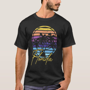 Camiseta Miami Skyline Florida Palm Trees Beach Sunset