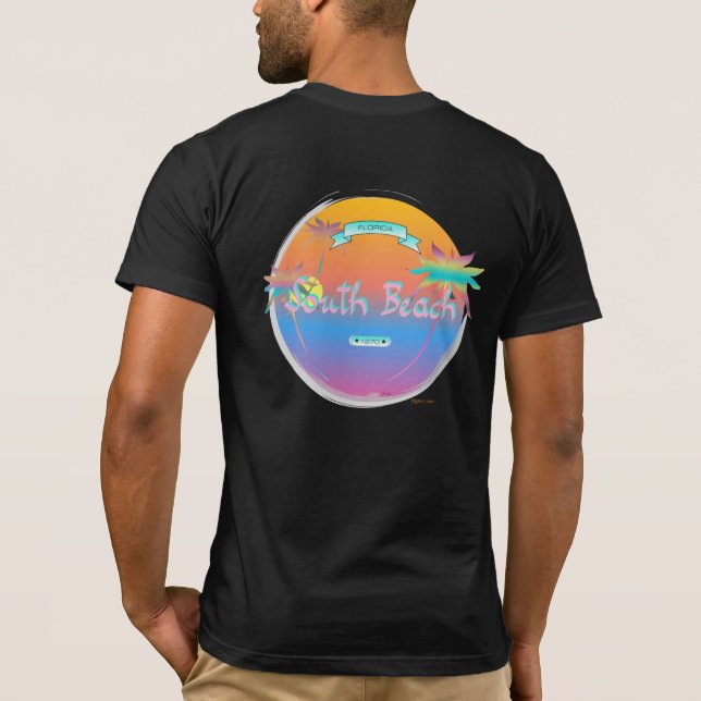 Camiseta Miami-South Beach Florida, Legal preto gráfico (Verso)