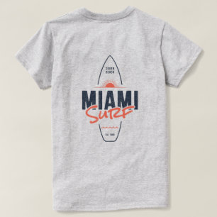 Camiseta Miami Surf – Design de Surfboard Sunset Vintage da