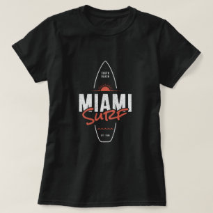 Camiseta Miami Surf – Design de Surfboard Vintage Sunset Be