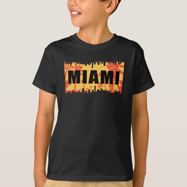 Camiseta Miami USA Cidade da Cidade Cidade do Cabo Skyline  (Frente)