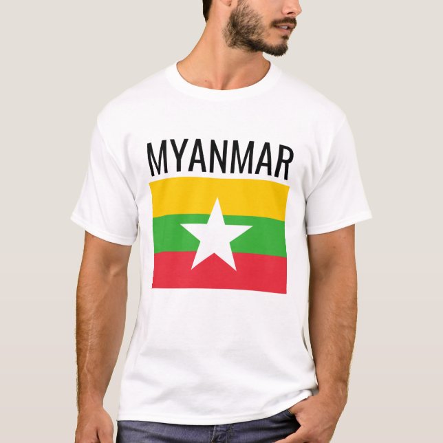 Camiseta Mianmar // Bandeira Nacional do País (Frente)