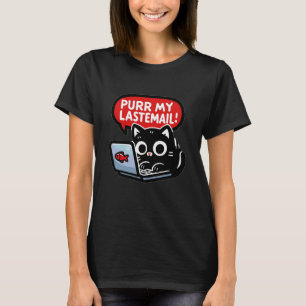 Camiseta Miar Meu Último Email Design de Humor de Gato no E