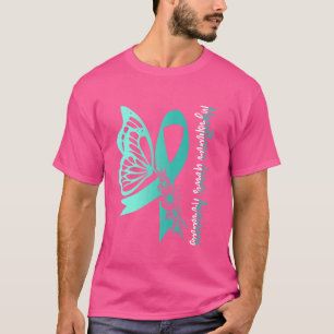 Camiseta Miastenia Gravis Consciência Borboleta Teal Ribbon