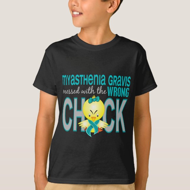 Camiseta Miastenia Gravis sujado com pintinho errado (Frente)