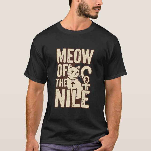 Camiseta Miau do Nilo – Estética Felina do Antigo Egito (Frente)