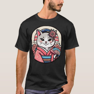 Camiseta Miau Kimono, gato japonês
