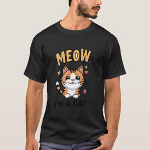 Camiseta Miau Sou um Gato Traje Divertido de Halloween Aman
