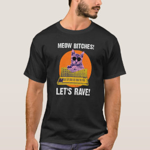 Camiseta Miau Vamos Rave Techno Gato Sintetizador Rave Synt