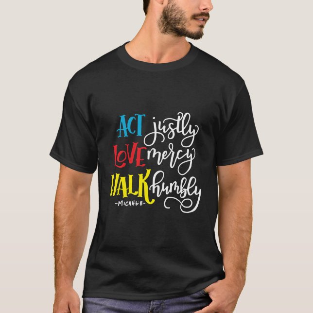 Camiseta Micah 68 Act Love Walk (Frente)